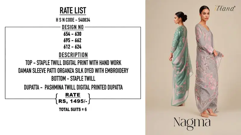 Nagma By Sahiba Twill Digital Printed Dress Material Wholesale price In Surat